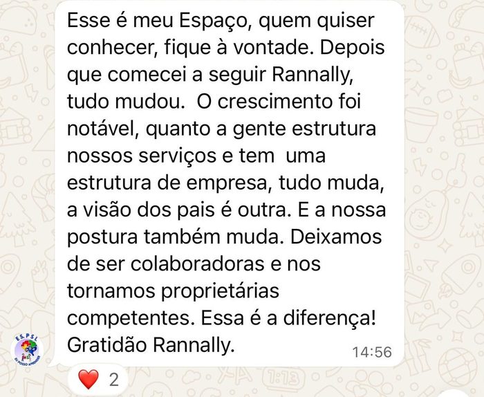 Depoimento real de aluna